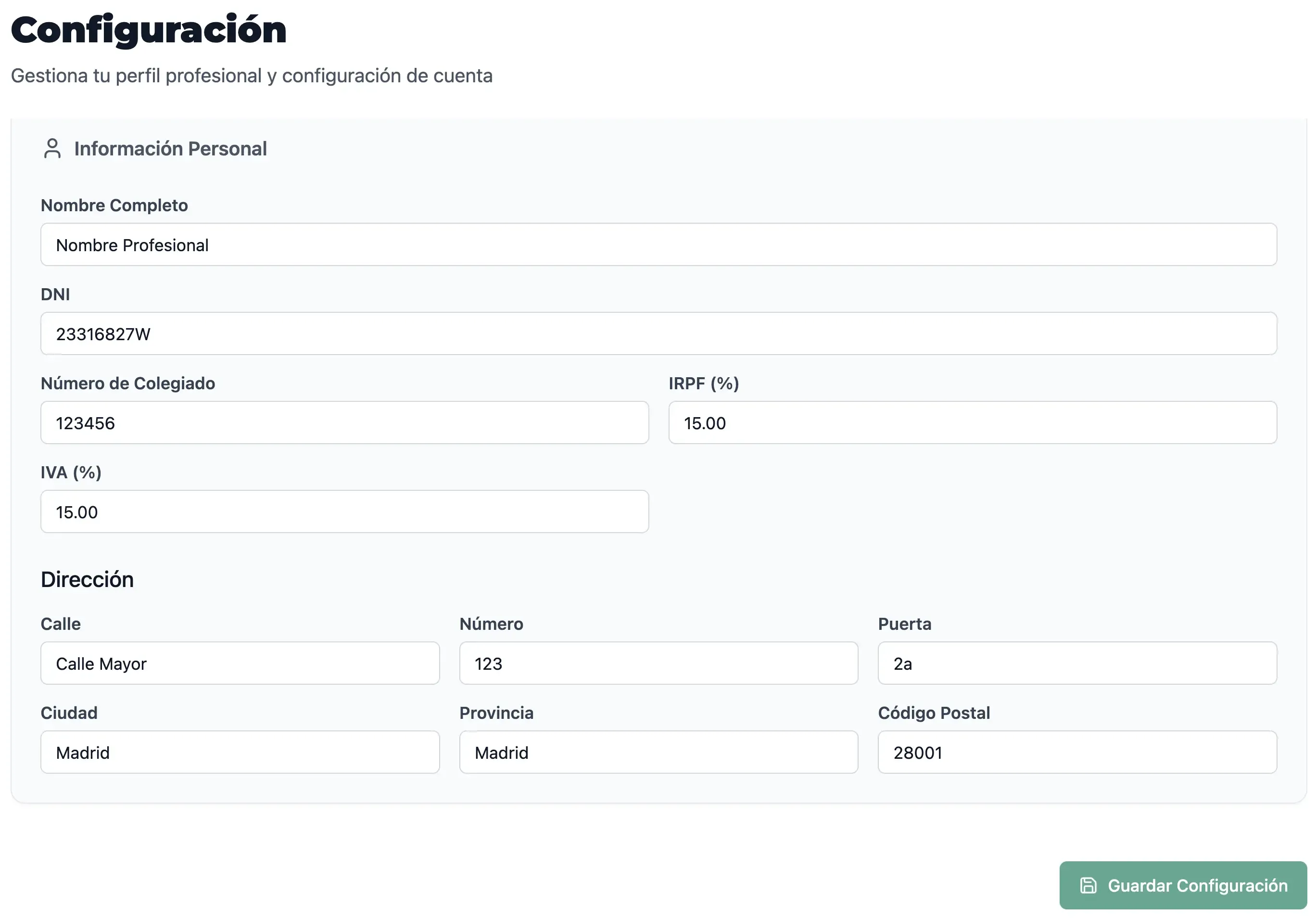 PsycoERP – Configuración